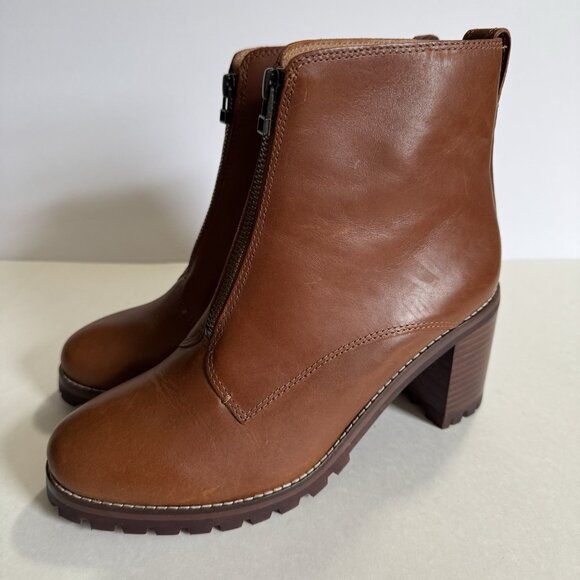 Madewell The Alyce Zip-Front Lugsole Boot in Dried Maple Size 9 - Picture 2 of 10
